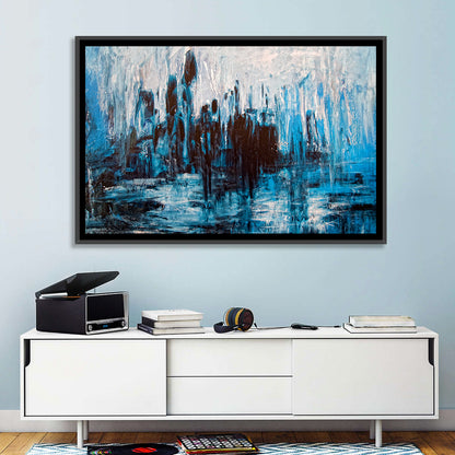Rainy Abstract Skyline Reflection Wall Art