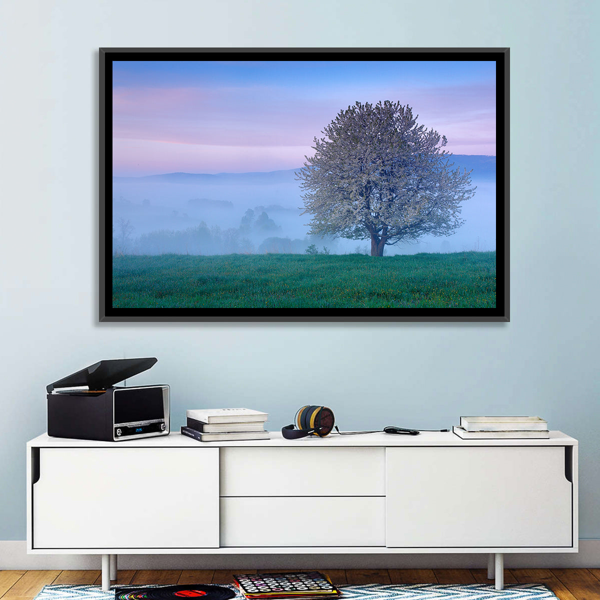 Misty Sumava Mountain Tree Wall Art