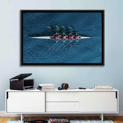 Four Rowers in Pink Shirts Wall Art