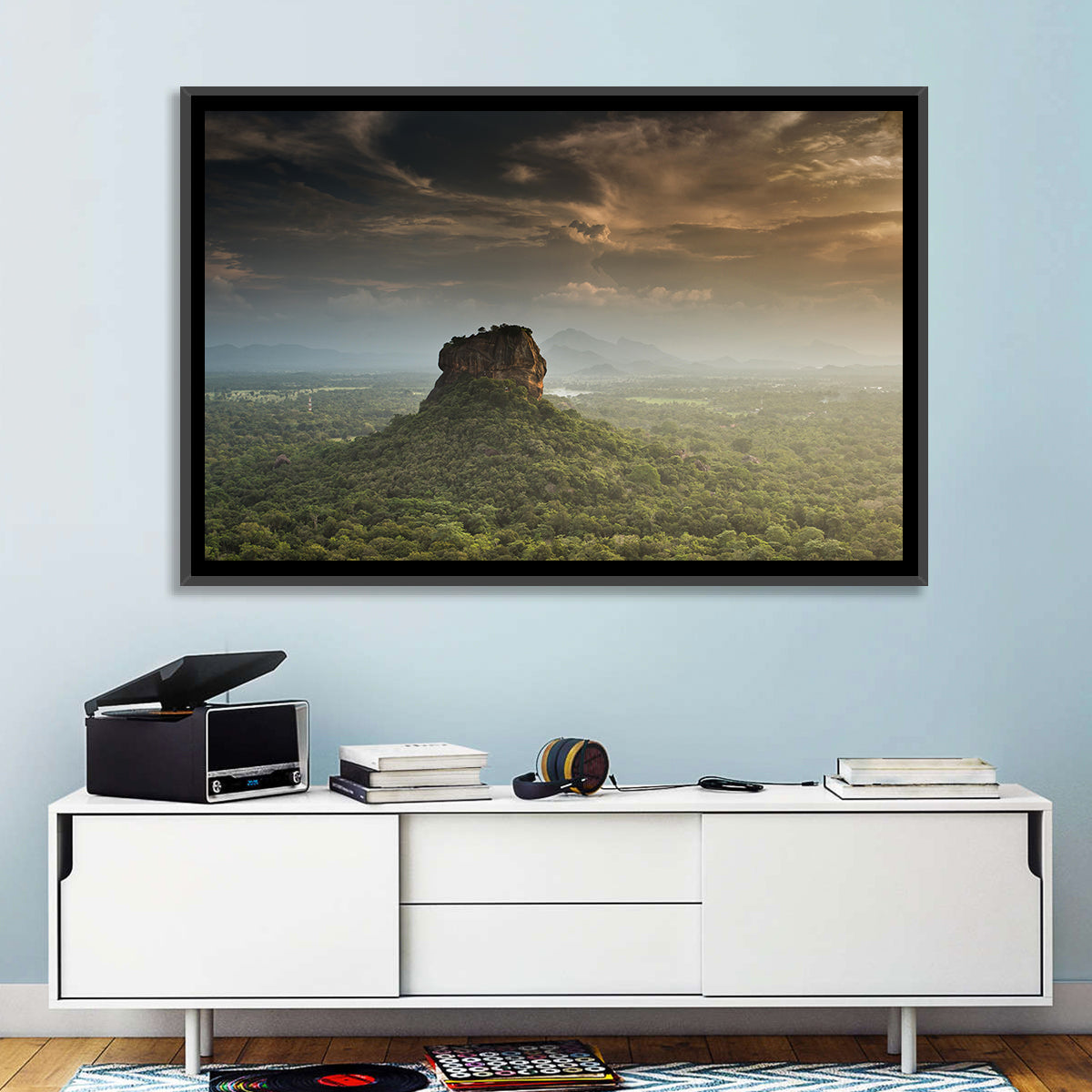 Sigiriya Lion Rock Wall Art in a room, landscape
