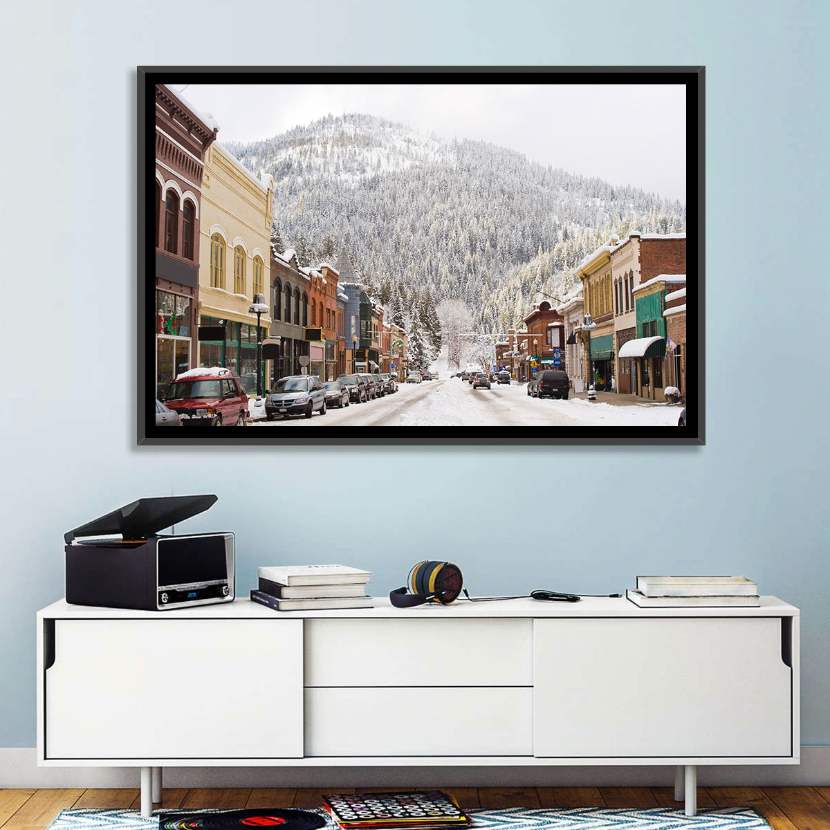 Snow Covered Mountain Main Street Wall Art