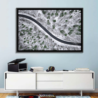 Snowy Forest Road Wall Art