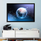 Wireframe Globe Network Wall Art