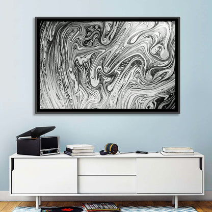 Ink Swirl Monochrome Abstract Wall Art