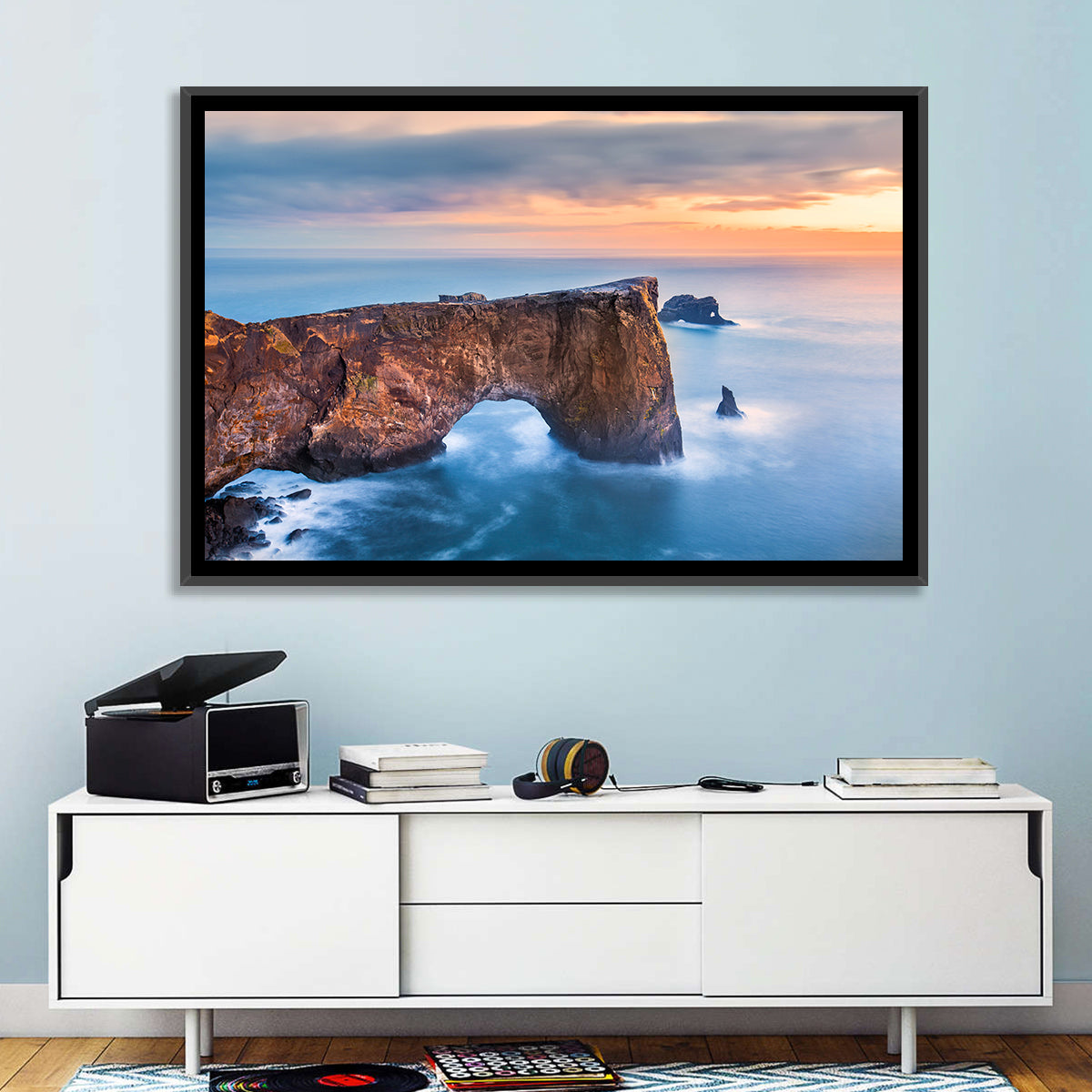 Dyrhólaey Sea Arch at Sunset Wall Art