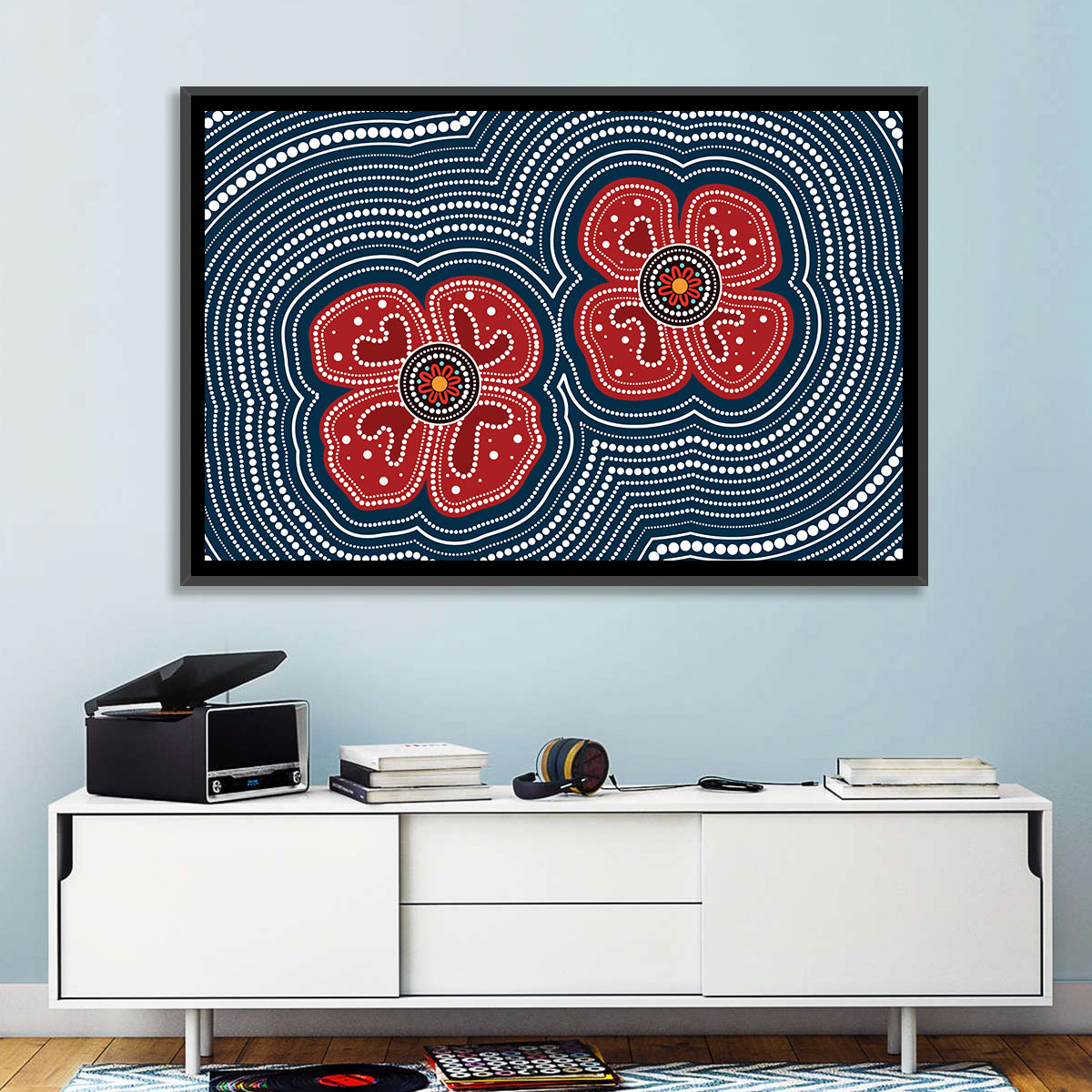 Aboriginal Poppy Duo Wall Art