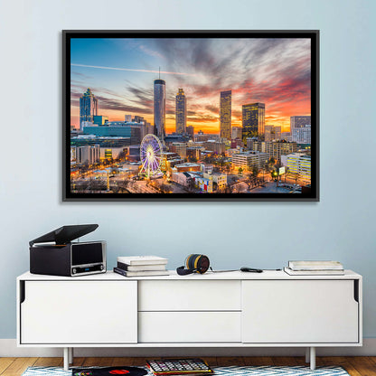 Atlanta Skyline with Skyview Wheel Wall Art