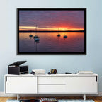 Lake Mendota Sailboats at Sunset Wall Art