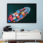 Container Ship Aerial View Wall Art