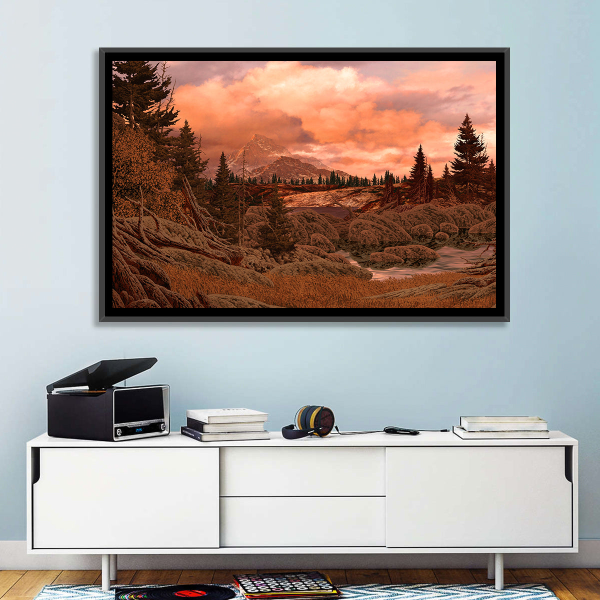Rocky Mountain Lake at Dusk Wall Art