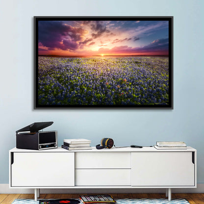 Texas Bluebonnet Sunset Wall Art
