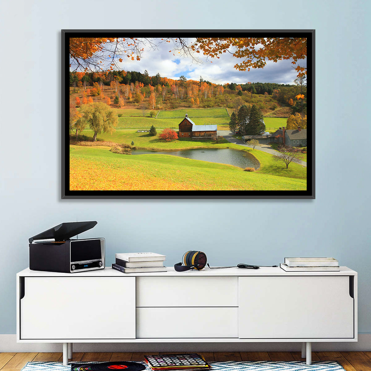 Vermont Barn by Pond Wall Art
