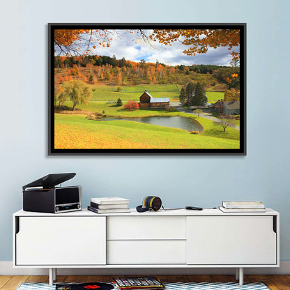 Vermont Barn by Pond Wall Art