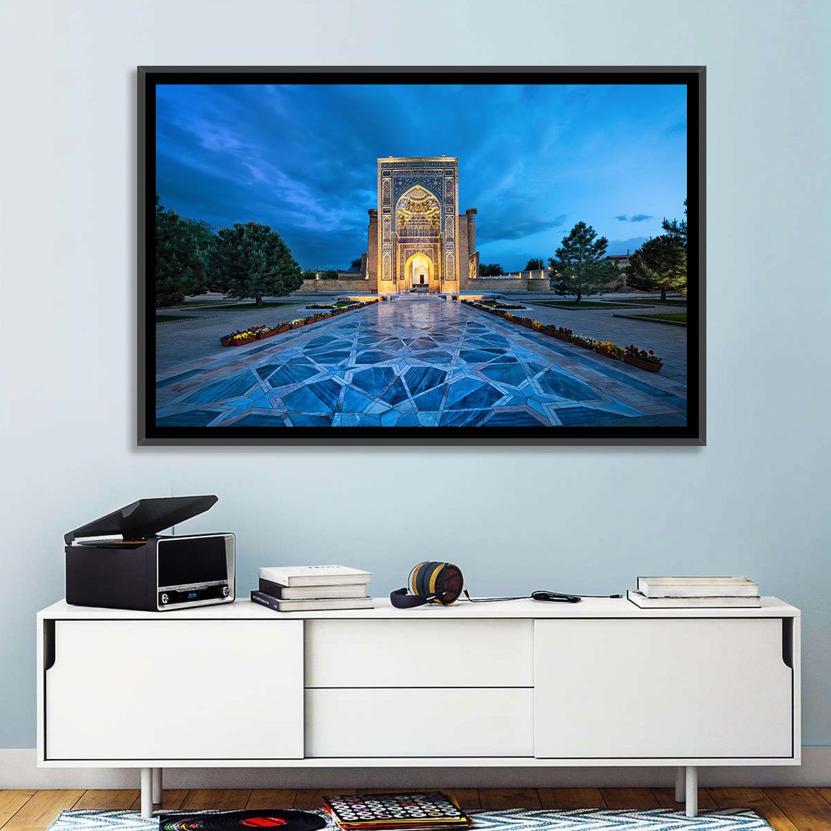 Gur-e-amir Twilight Entrance Wall Art in a room, landscape