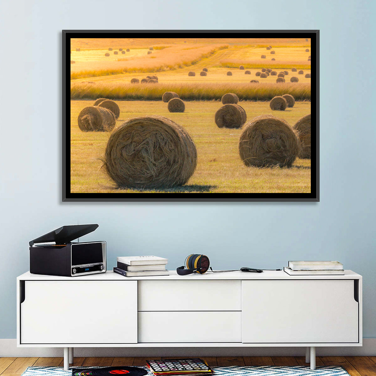 Hay Bales at Golden Hour Wall Art