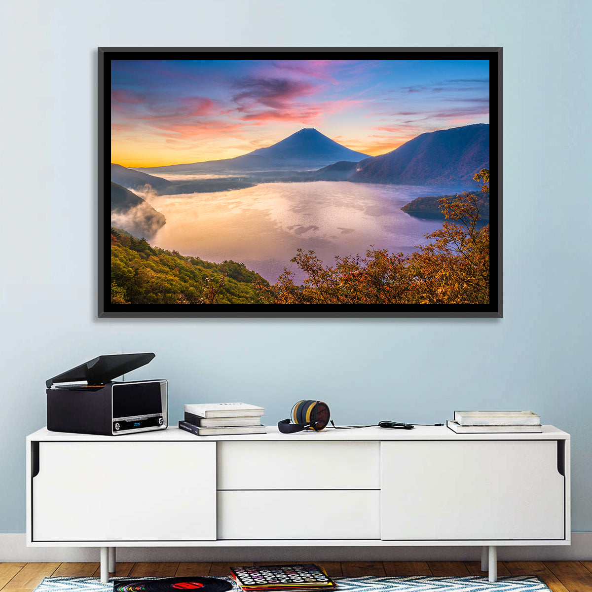 Mount Fuji at Lake Motosu, Autumn Sunrise Wall Art