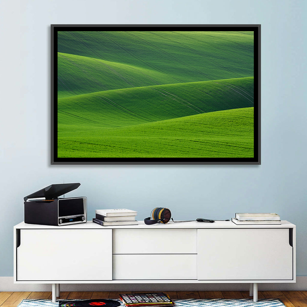 Rolling Emerald Wheat Fields Wall Art