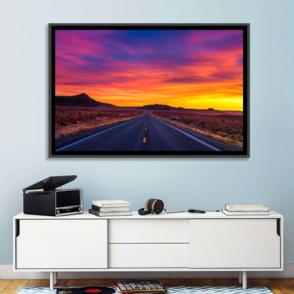 Infinite Desert Road Sunset Wall Art