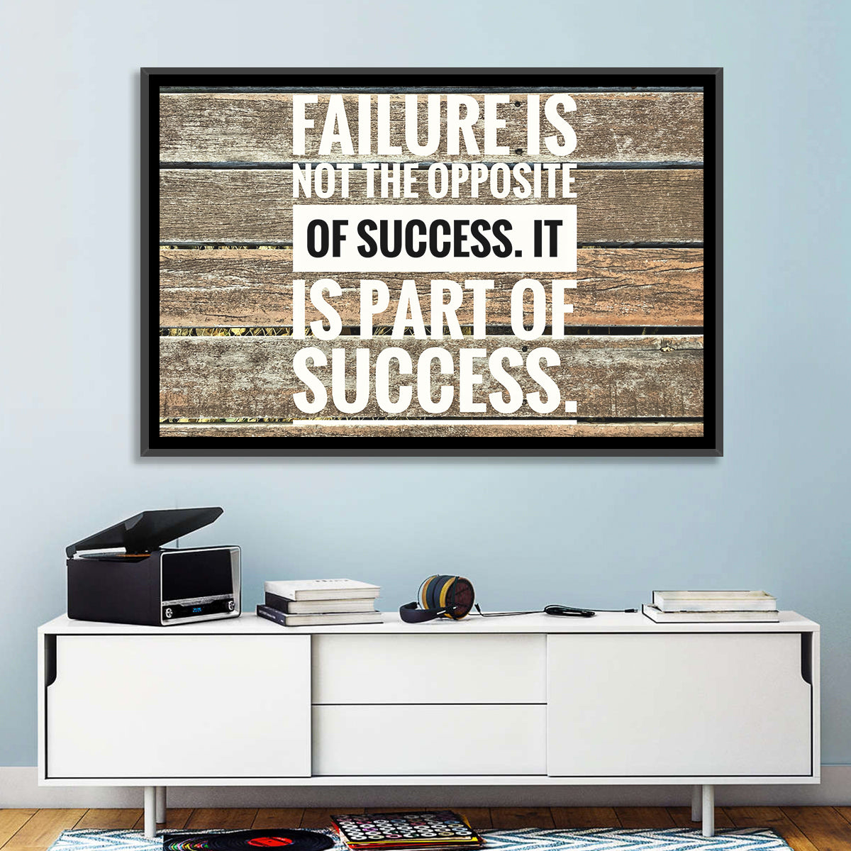 Failure Is Part of Success Rustic Typography Wall Art