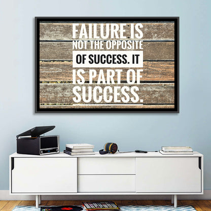Failure Is Part of Success Rustic Typography Wall Art