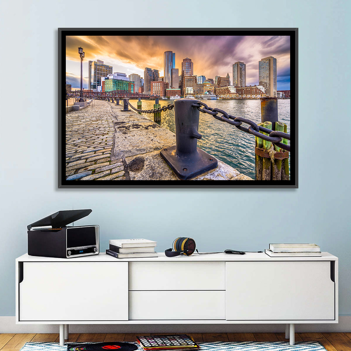 Boston Harbor at Dusk Wall Art