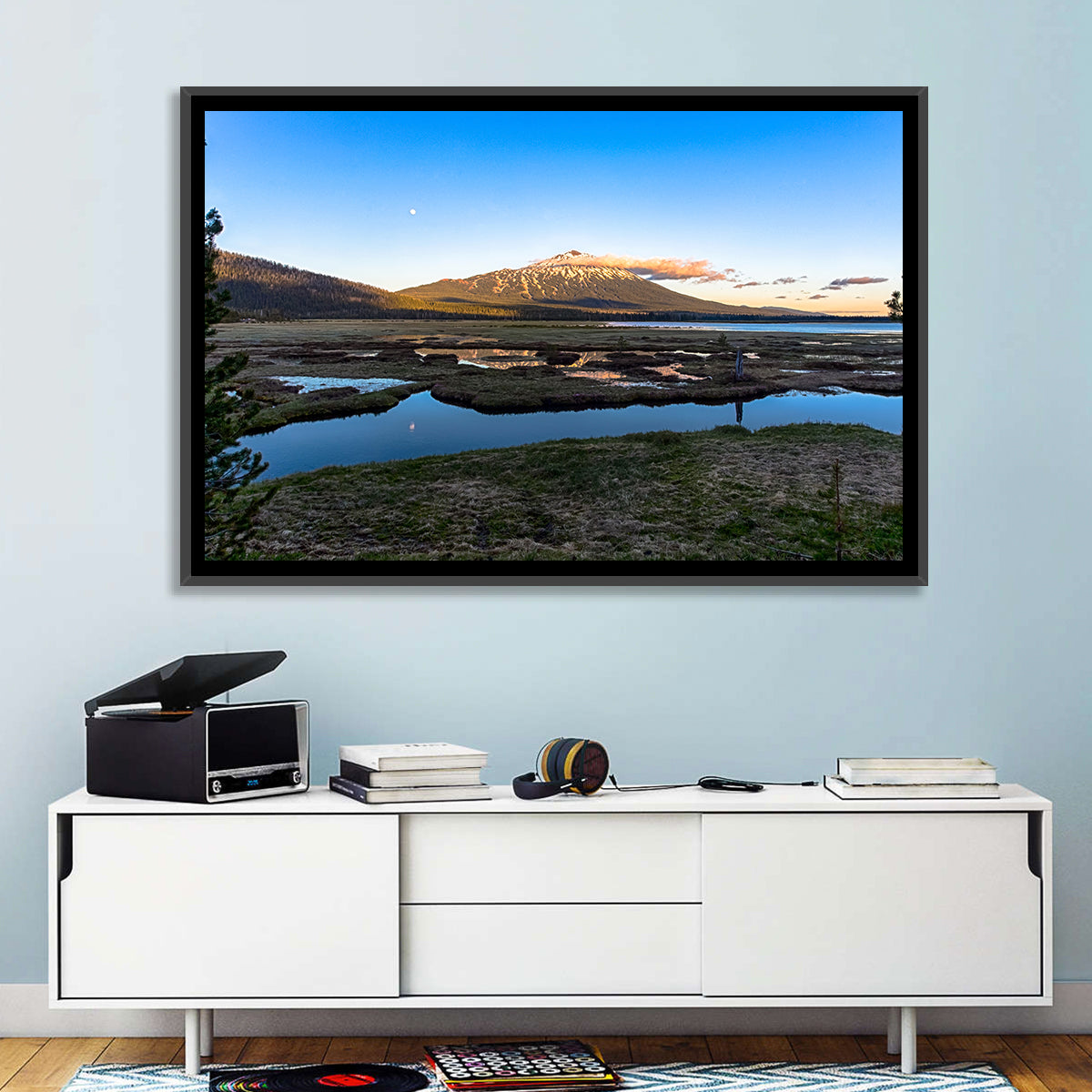 Mount Bachelor Moonlit Sunset Wall Art