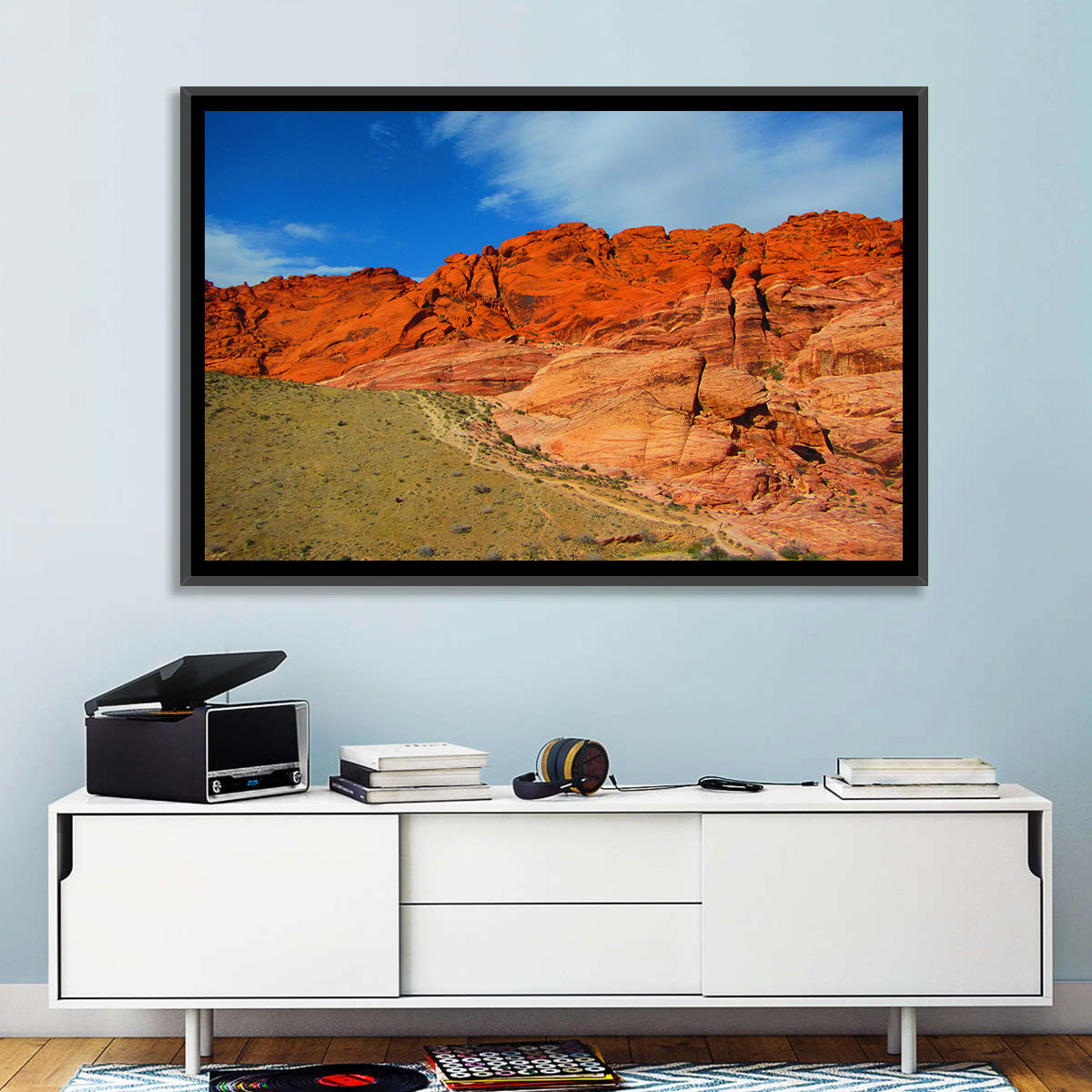 Red Rock Canyon Trail Wall Art in a room, landscape