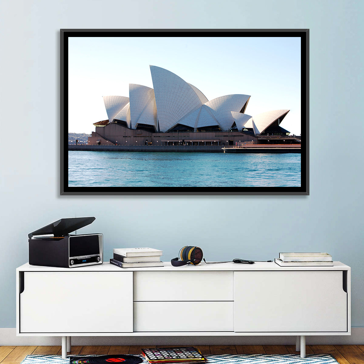 Sydney Opera House Harbor View Wall Art in a room, landscape