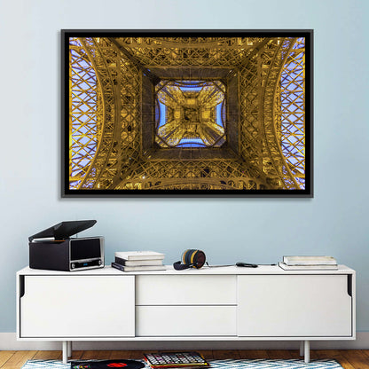 Eiffel Tower Lattice at Dusk Wall Art