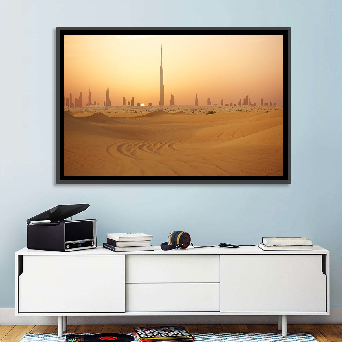Dubai Skyline at Sunset Wall Art
