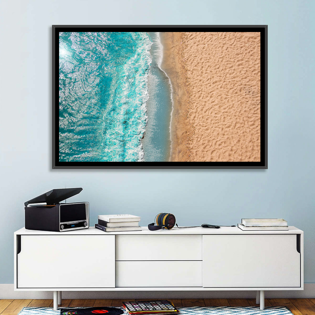 Turquoise Coastline Aerial Wall Art