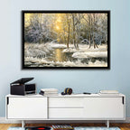 Sunlit Winter Cabin Wall Art