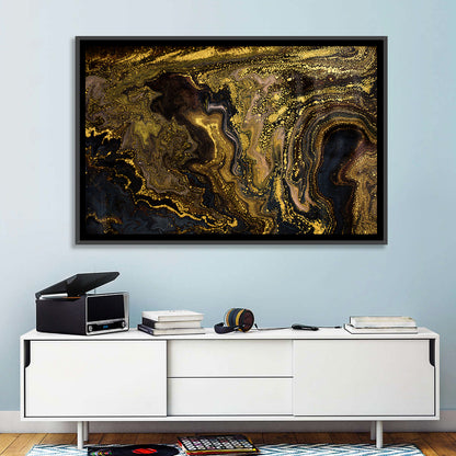 Black and Gold Marble Abstraction Wall Art
