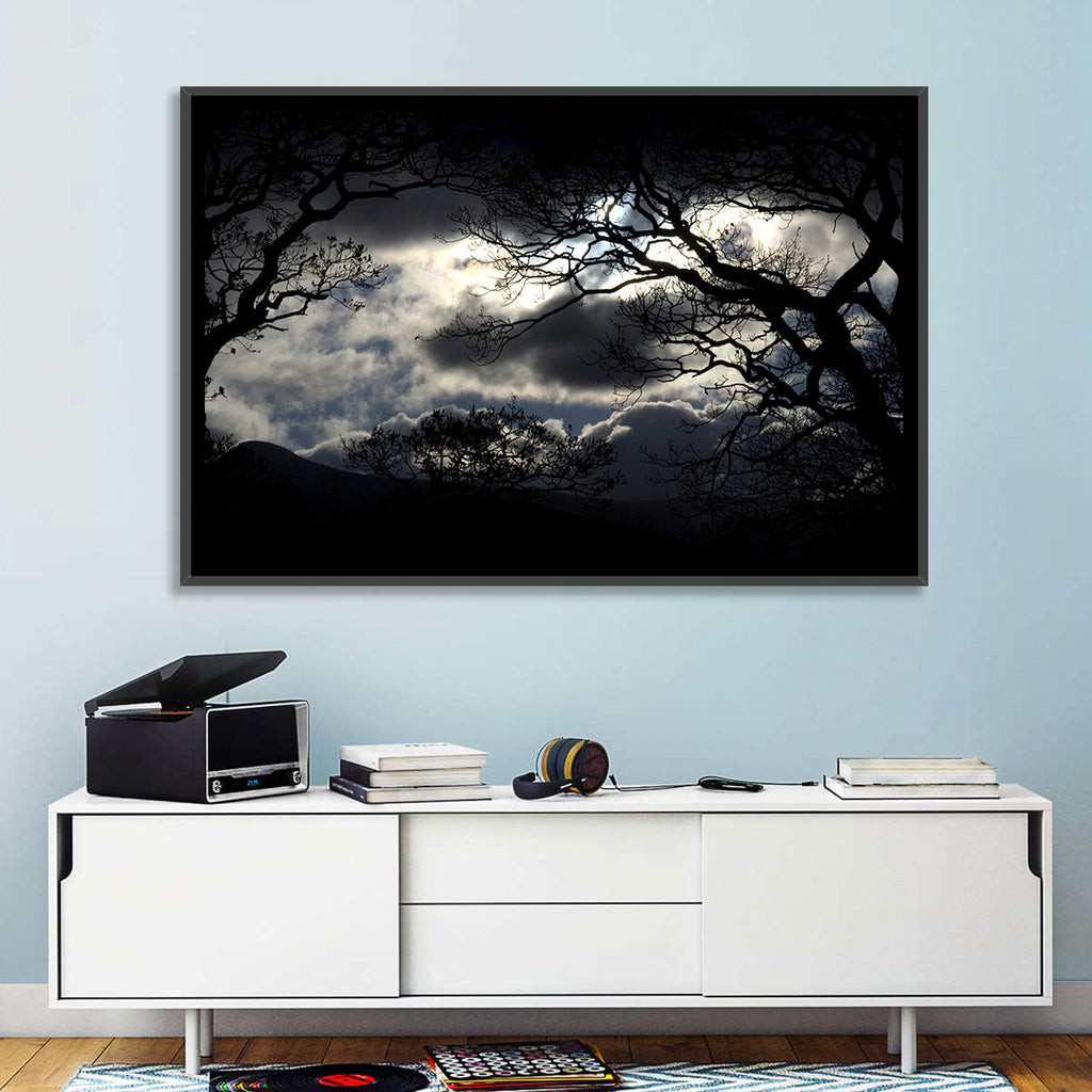 Storm Clouds Over Silhouetted Trees Wall Art