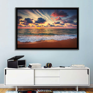 Cloudy Beach Sunrise Wall Art