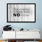 Slow Progress Better Than No Progress, Rustic Gray Wall Art