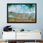 Aerial Teal Beach with Surfers Wall Art