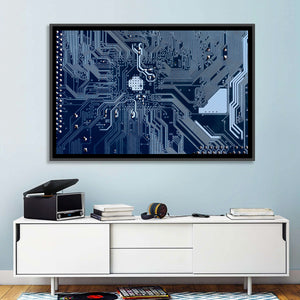 Blue Circuit Board Wall Art