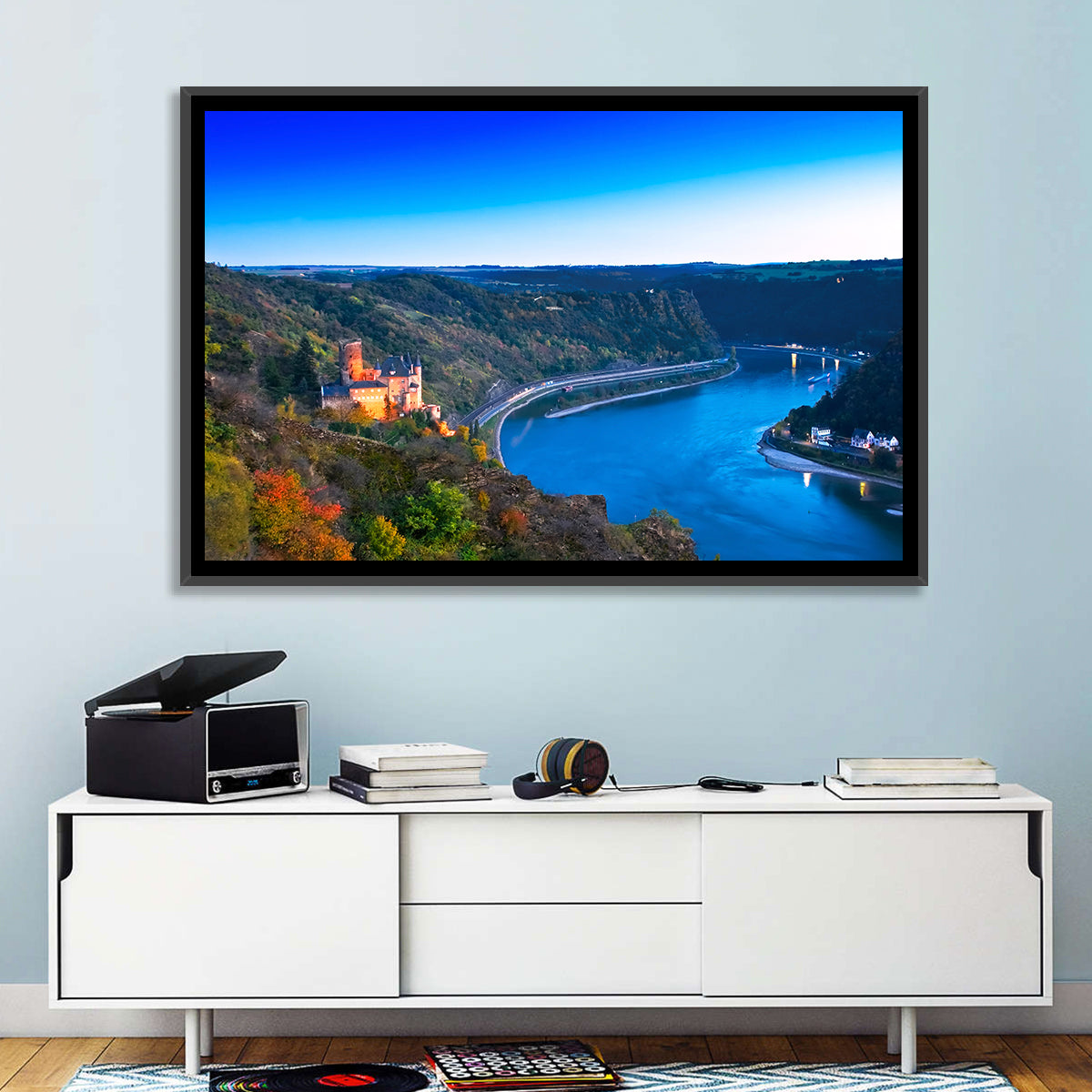 Rhine Valley at Dusk Wall Art in a room, landscape