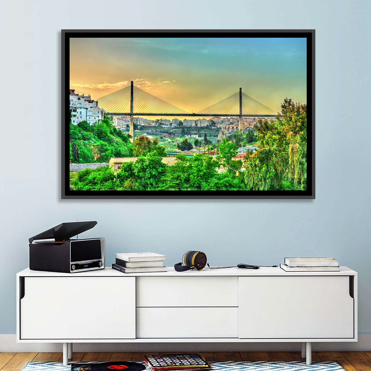 Salah Bey Viaduct at Golden Hour Wall Art in a room, landscape