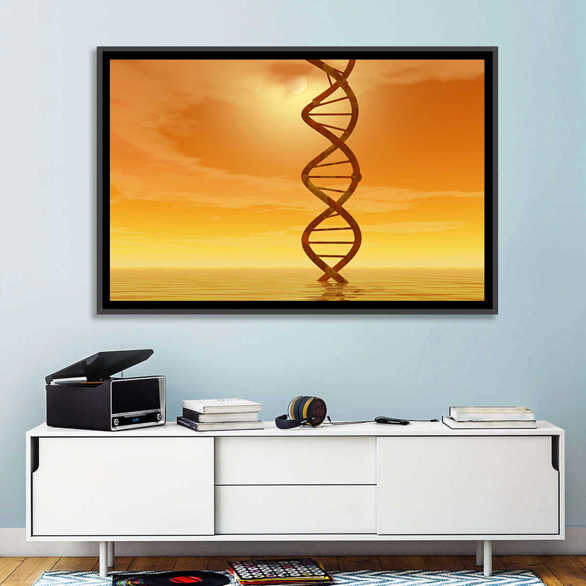 Dna Helix at Sunset Wall Art