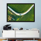 Aerial Farm Fields at Golden Hour Wall Art