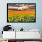 Golden Hour Sunflower Field Wall Art