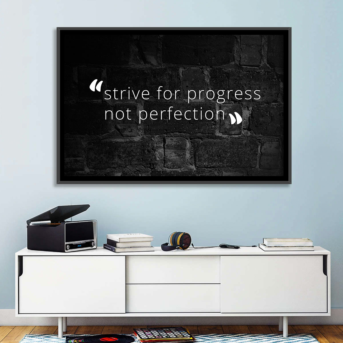 Strive for Progress Brick Typography Wall Art