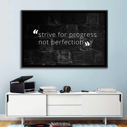 Strive for Progress Brick Typography Wall Art
