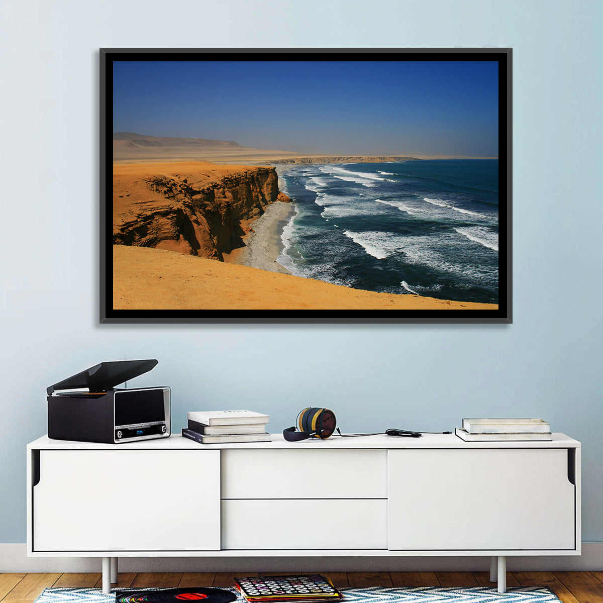 Red Cliffs of Paracas Wall Art in a room, landscape