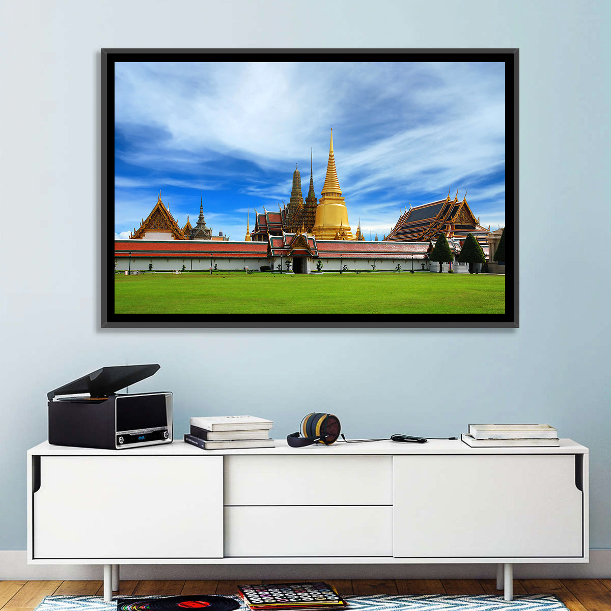 Golden Stupa at Wat Phra Kaew Wall Art in a room, landscape