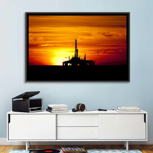 Oil Rig Sunset Wall Art