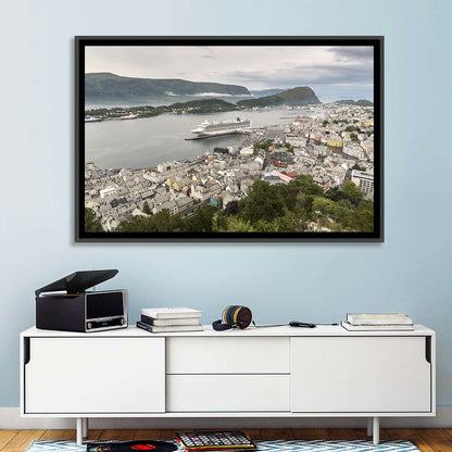 Alesund Harbor Cityscape Wall Art