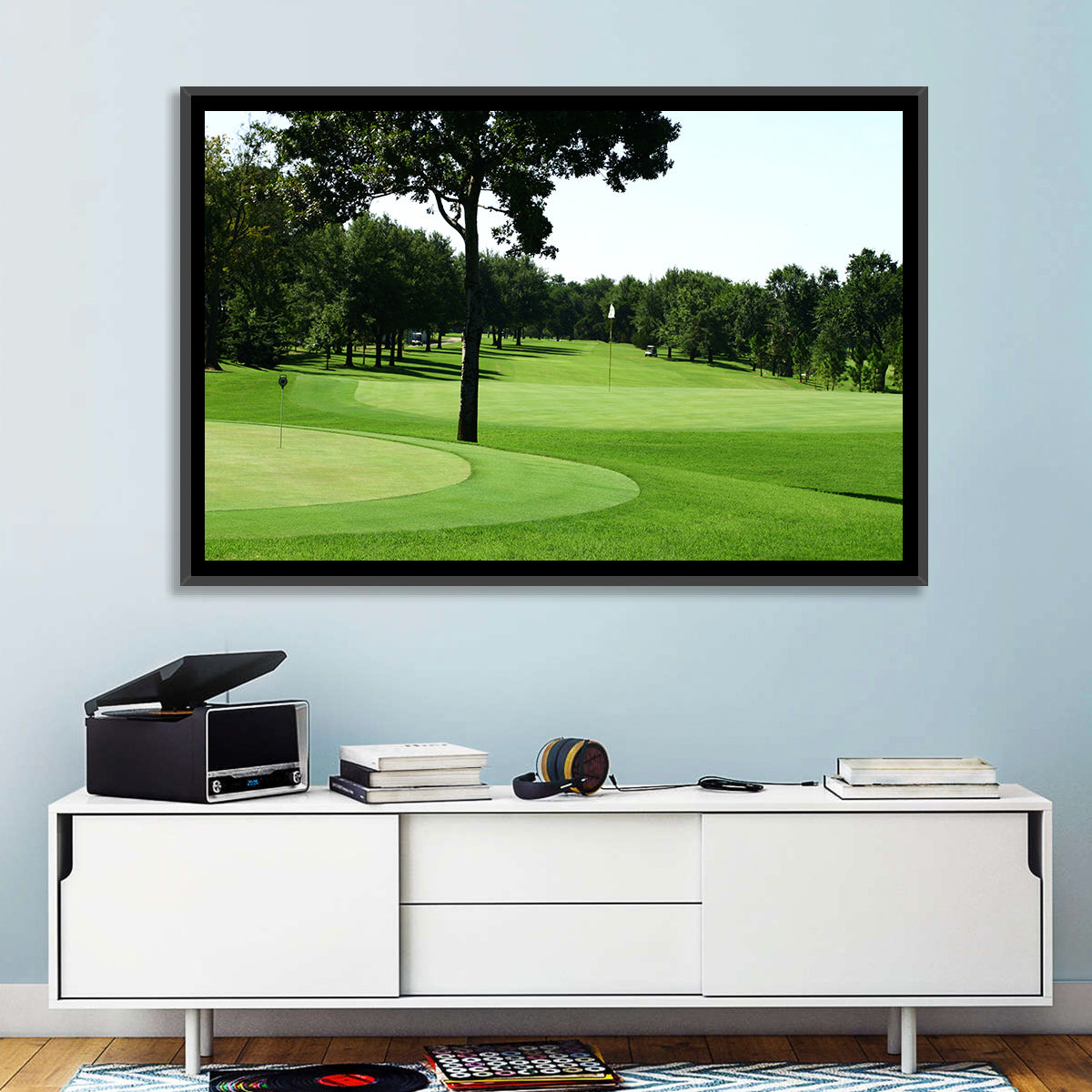 Oklahoma Golf Course Greens Wall Art in a room, landscape